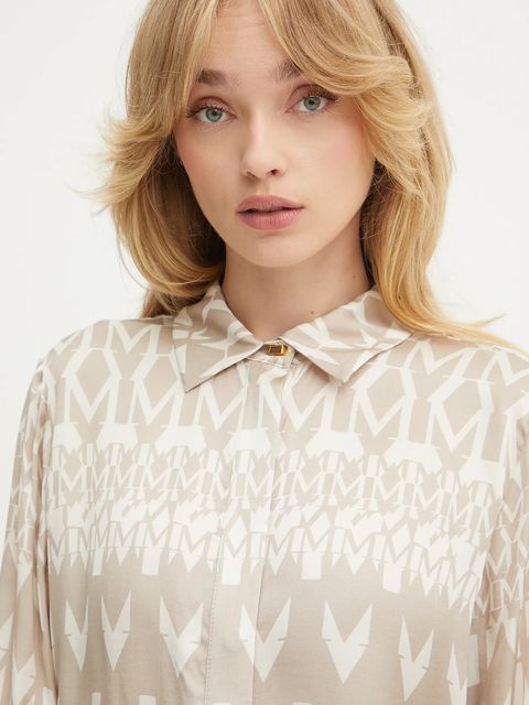 Marciano by Guess koszula MELISSA damska kolor beżowy regular z kołnierzykiem klasycznym 5GGH32 7298A