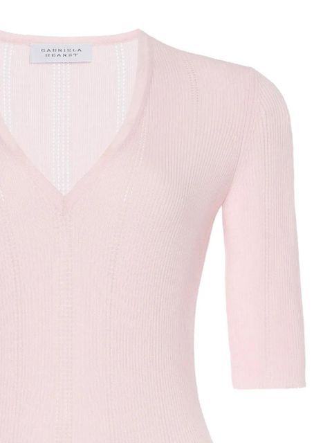 Gabriela Hearst Amari V-neck top - Pink - zdjęcie produktu nr 2
