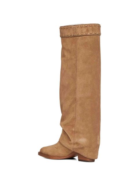 FENDI Minerva FF-logo knee boots - Neutrals