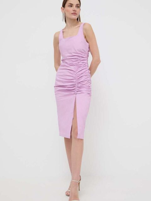 Karl Lagerfeld sukienka jeansowa kolor różowy mini dopasowana