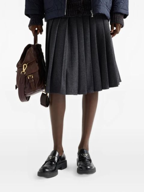 Prada pleated jersey midi skirt - Grey