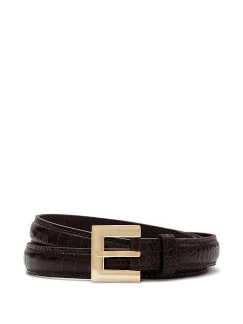 ANINE BING Nicola crocodile-embossed belt - Brown - zdjęcie produktu nr 1