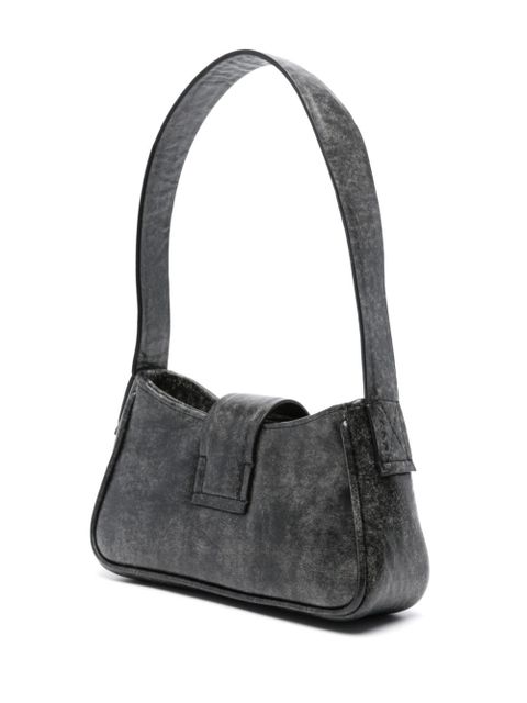 MISBHV cracked-effect leather shoulder bag - Grey