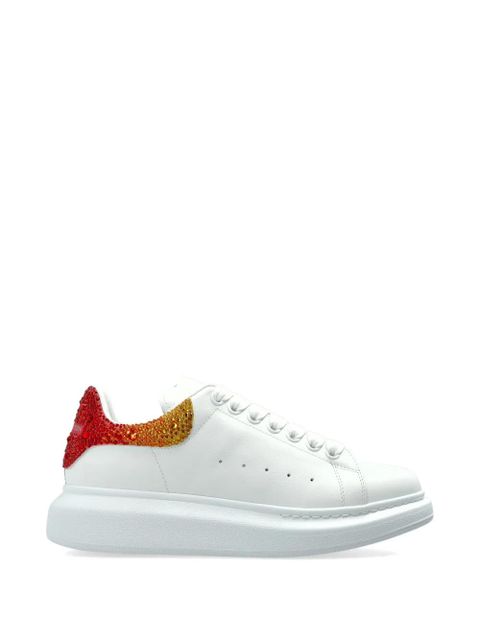 Alexander McQueen Oversized crystal-embellished leather sneakers - White - zdjęcie produktu nr 1