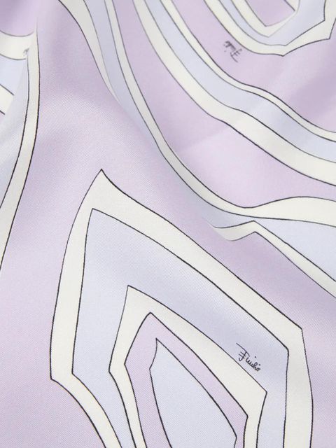 PUCCI Labirinto-print silk scarf - Purple