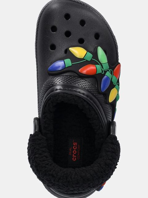 Crocs kapcie Classic Lined Holiday Lights Clog kolor czarny 212054