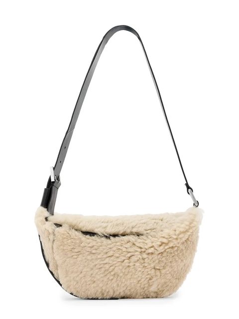 AllSaints torebka wełniana LUNA kolor beżowy W220XD