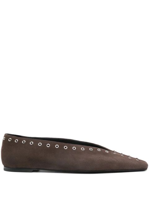 TOTEME suede ballet flats - Brown
