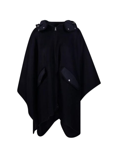 Moncler logo-patch hooded cape - Blue - zdjęcie produktu nr 2