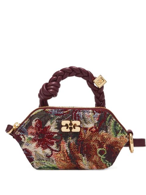 GANNI Tapestry Nano braided-handle mini bag - Red - zdjęcie produktu nr 1