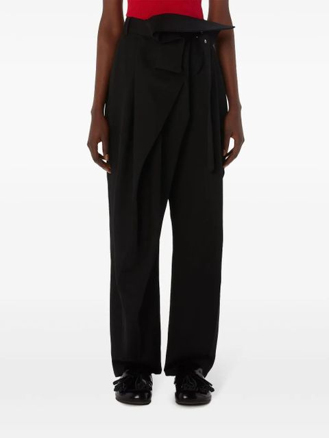 JW Anderson belted draped trousers - Black