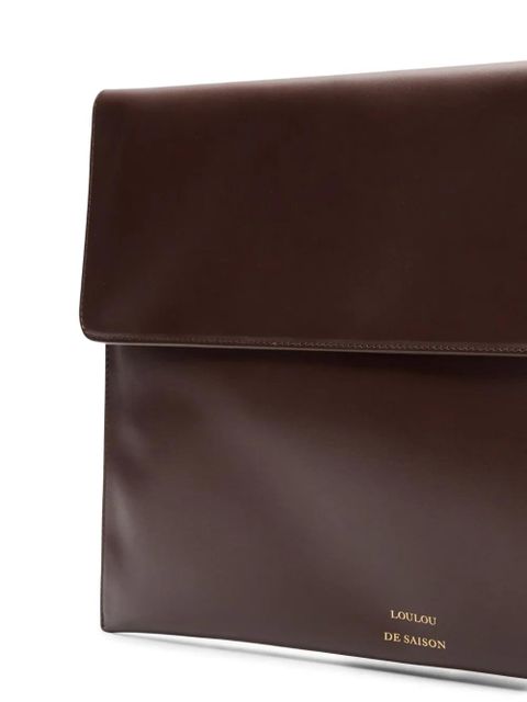 LouLou de Saison Gaia leather clutch bag - Brown