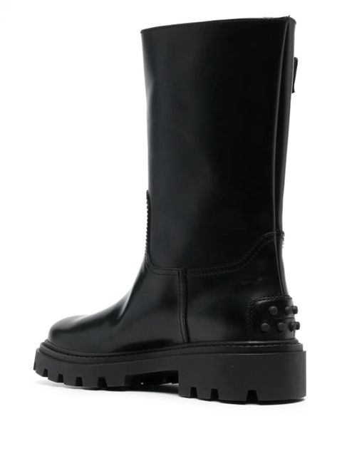 Tod's buckle-detail leather boots - Black
