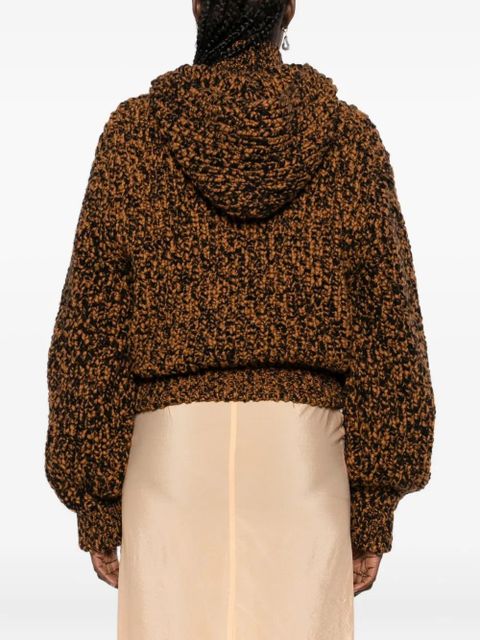 Nanushka hooded knitted jacket - Brown