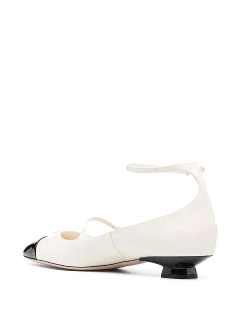 Miu Miu 25mm patent-leather pumps - White