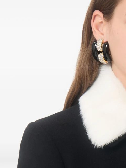 Valentino Garavani Pas Plus metal, enamel and Swarovski® crystal earrings - Gold - zdjęcie produktu nr 1