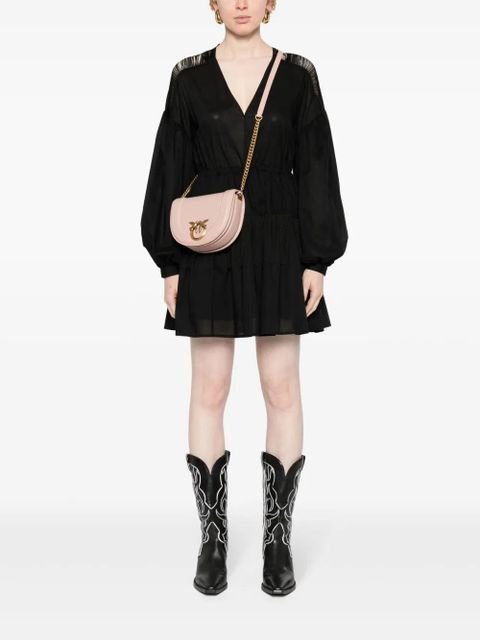 PINKO fringed flared mini dress - Black