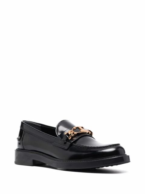 Tod's logo-plaque leather loafers - Black - zdjęcie produktu nr 2