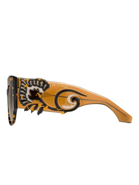 ETRO blossom-embellished tortoiseshell sunglasses - Brown