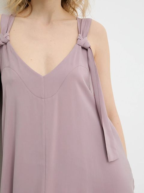 Answear.LAB sukienka kolor różowy maxi rozkloszowana