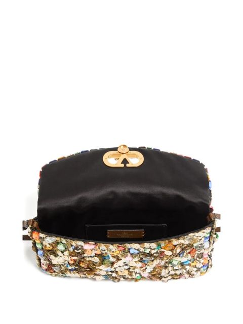 Valentino Garavani DeVain sequin shoulder bag - Gold