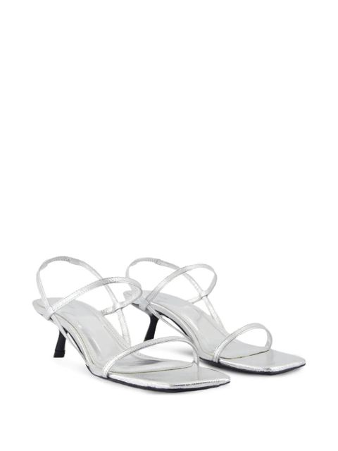 ANINE BING Hilda leather ankle-strap pumps - Silver
