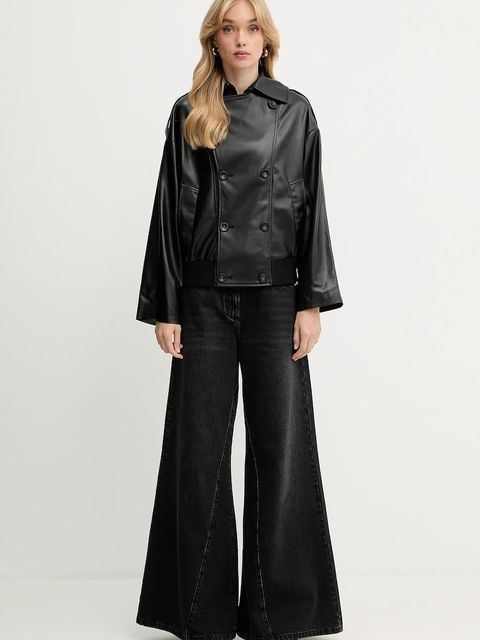 Silvian Heach kurtka MELENDEZ kolor czarny przejściowa oversize GPA25172GB - zdjęcie produktu nr 2