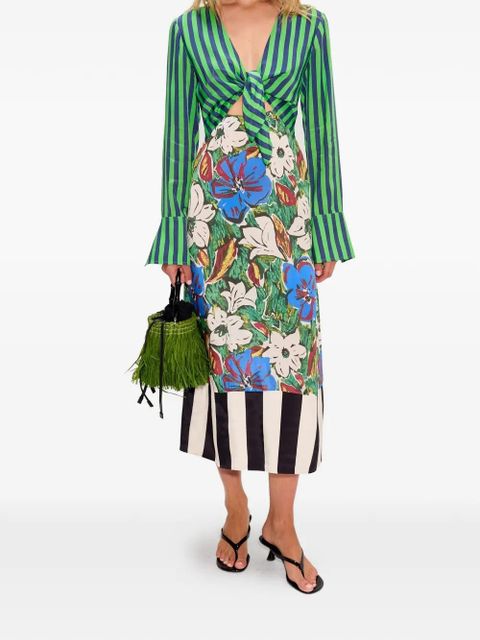 Simon Miller Zelene floral-print striped maxi dress - Green - zdjęcie produktu nr 1