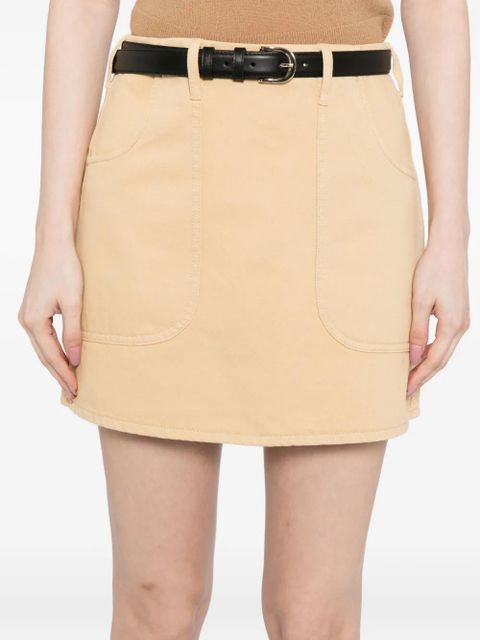 Self-Portrait a-line belted mini skirt - Neutrals