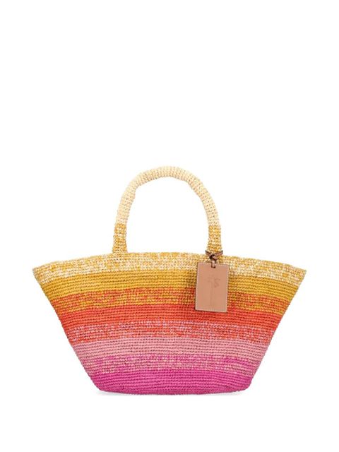 Manebi Panier woven-raffia shoulder bag - Pink - zdjęcie produktu nr 1