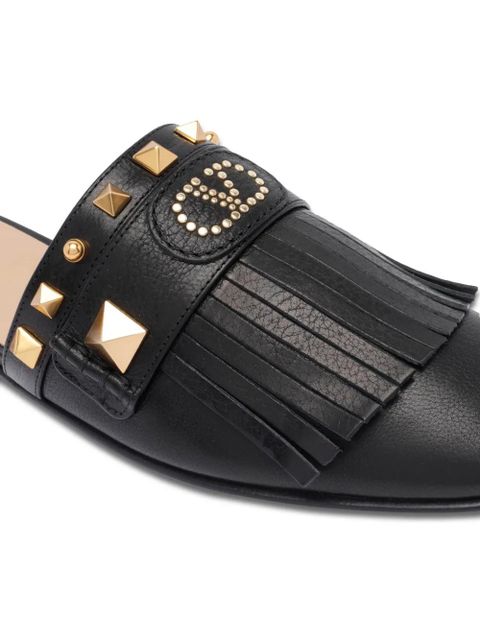 Valentino Garavani leather slides - Black - zdjęcie produktu nr 2