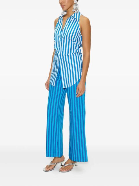 Simon Miller Loch stripe sleeveless shirt - Blue