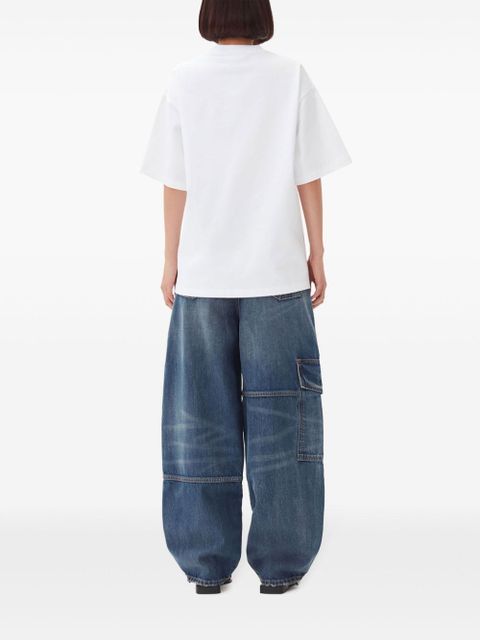 GANNI cotton round-neck t-shirt - White