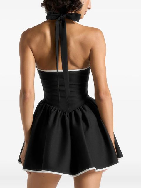 Manière De Voir Roxana halter-neck peplum mini dress - Black