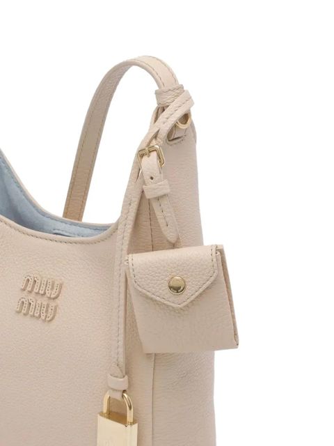 Miu Miu logo-debossed leather bucket bag - Pink