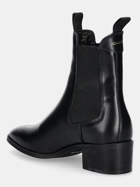 Gant botki skórzane St Broomly damskie kolor czarny na słupku 31551094