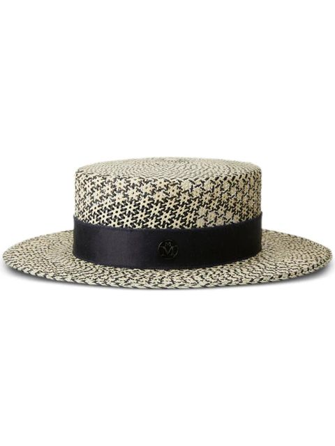 Maison Michel Kiki logo-detail straw fedora - Neutrals - zdjęcie produktu nr 1