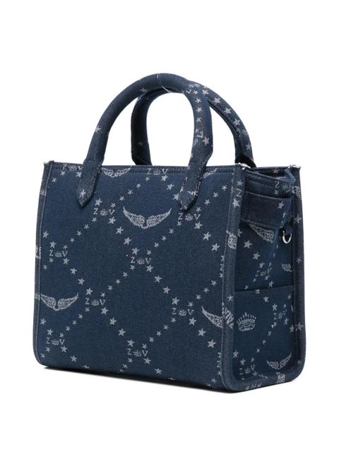 Zadig&Voltaire XS Angel star-print denim tote bag - Blue
