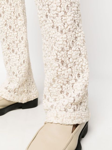 Chloé floral-lace bootcut trousers - Neutrals