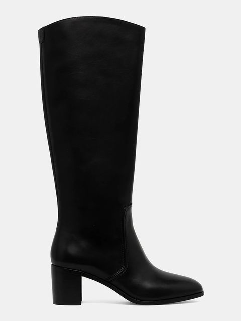 Lauren Ralph Lauren kozaki skórzane Charly damskie kolor czarny na słupku 802967813001