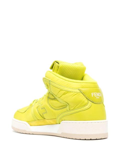 FENDI FF logo-embroidered high-top sneakers - Green