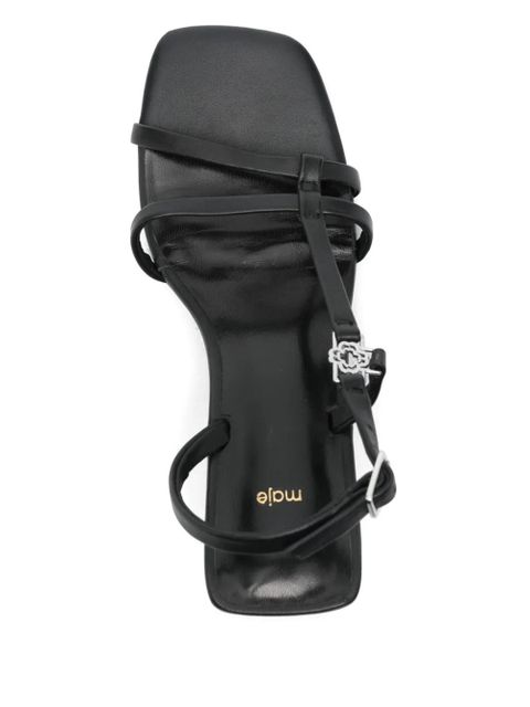 Maje 80mm leather sandals - Black