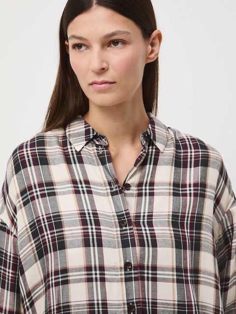 Medicine koszula damska kolor beżowy relaxed z kołnierzykiem klasycznym