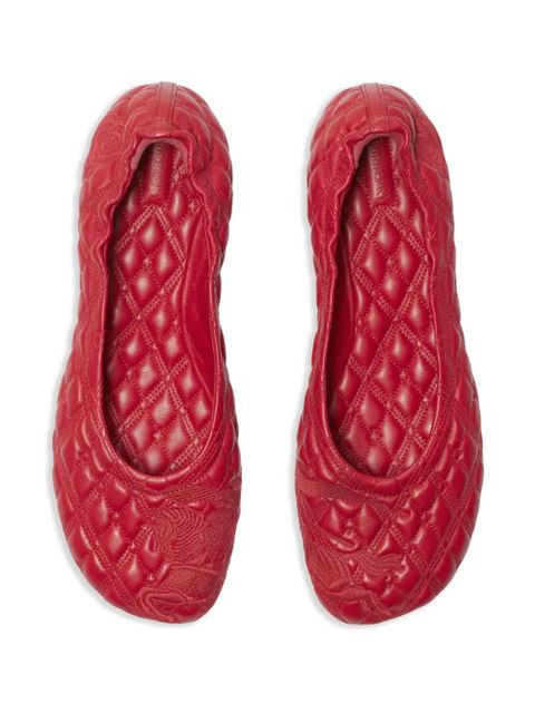Burberry Sadler leather ballerina shoes - Red