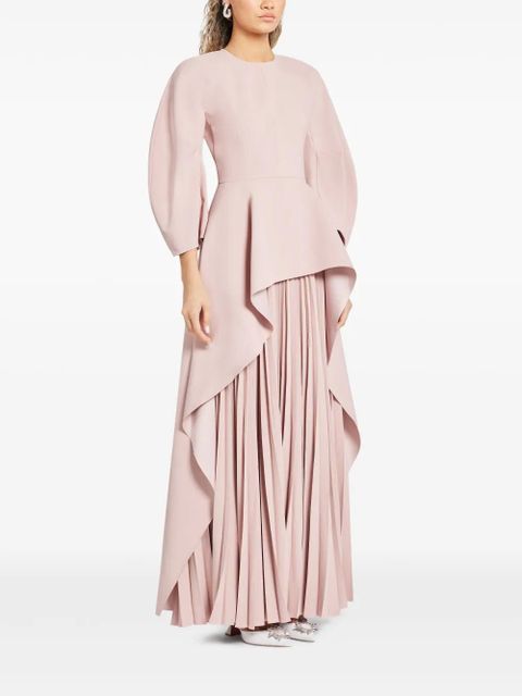 Solace London Maia draped pleated gown - Pink