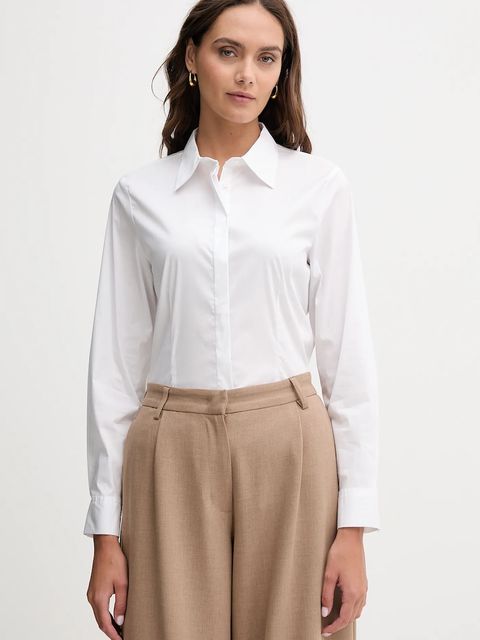 United Colors of Benetton koszula damska kolor biały regular z kołnierzykiem klasycznym 54KXDQ03B - zdjęcie produktu nr 1