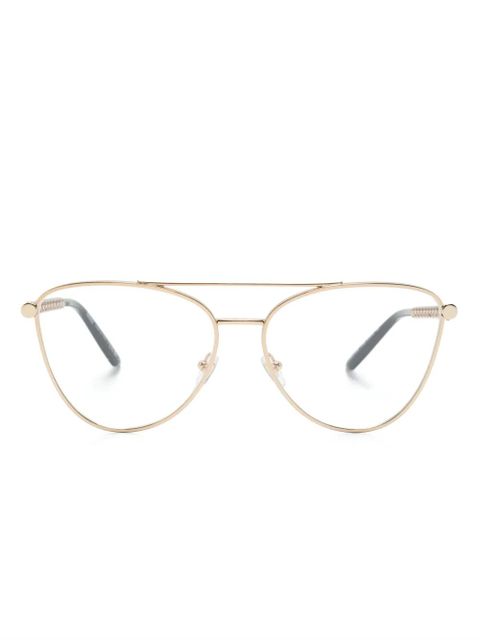 Versace Eyewear Greca cat-eye frame glasses - Gold - zdjęcie produktu nr 1