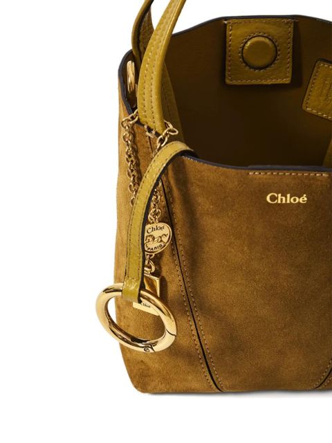 Chloé small Spin suede leather tote bag - Green