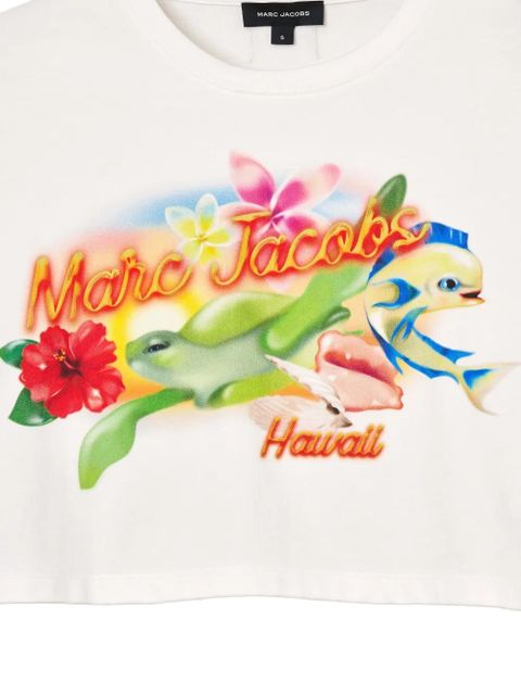 Marc Jacobs cropped graphic-print T-shirt - White - zdjęcie produktu nr 2