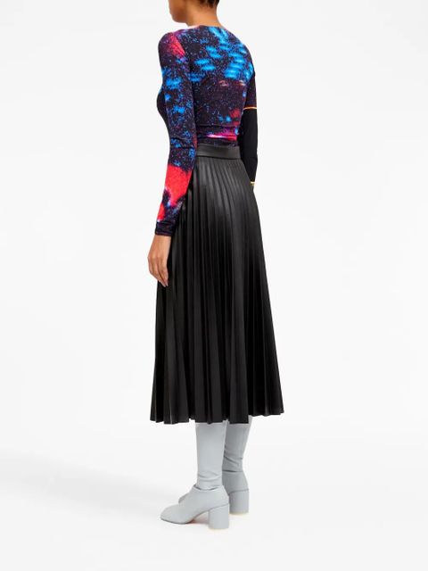 MM6 Maison Margiela pleated midi skirt - Black
